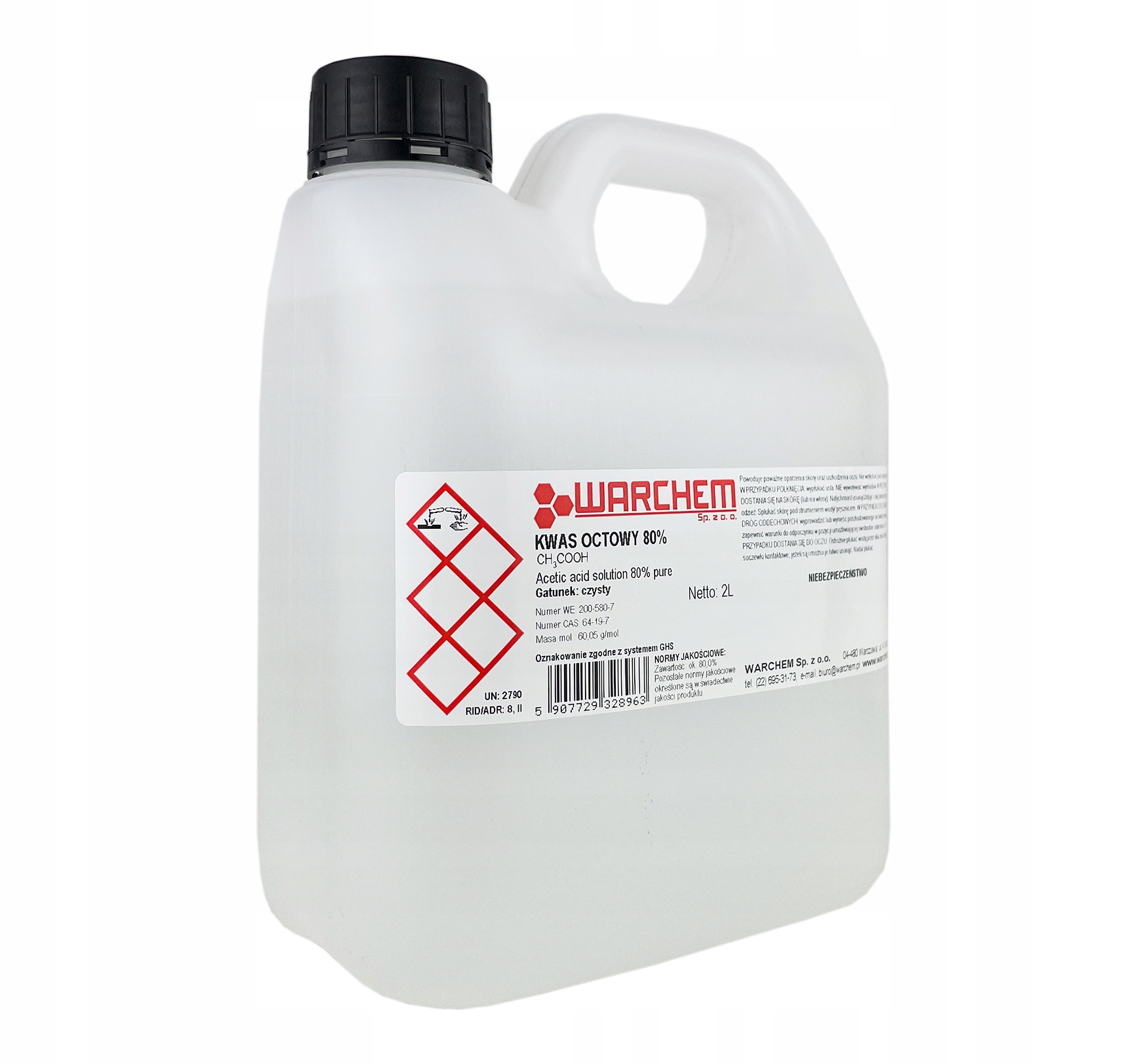 

Kwas Octowy 80% (esencja Octowa) czysty 2L
