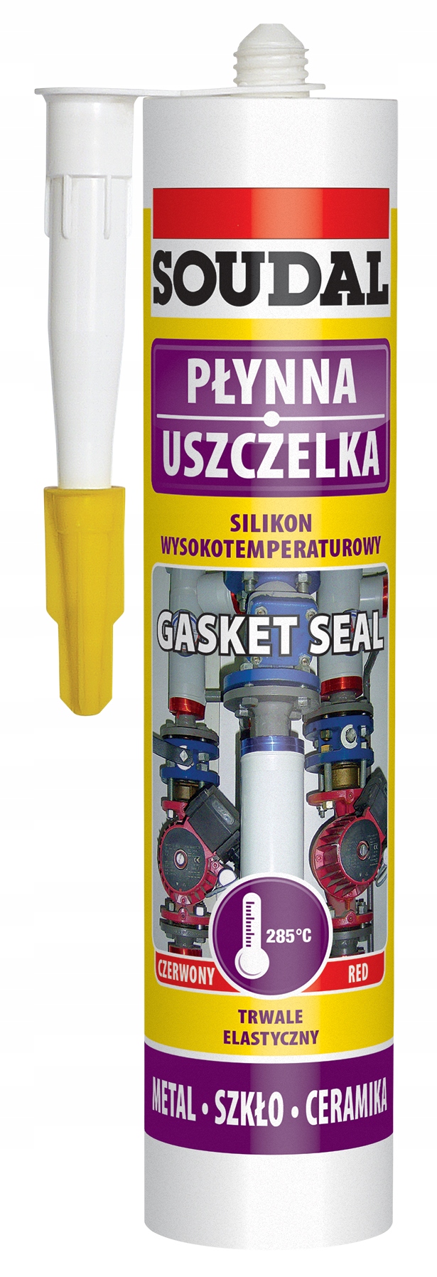 

Soudal Silikon wysokotemperaturowy czerwony 280ml
