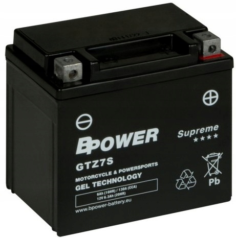 

Akumulator żelowy BPower GTZ7S 6Ah 130A YTZ7S