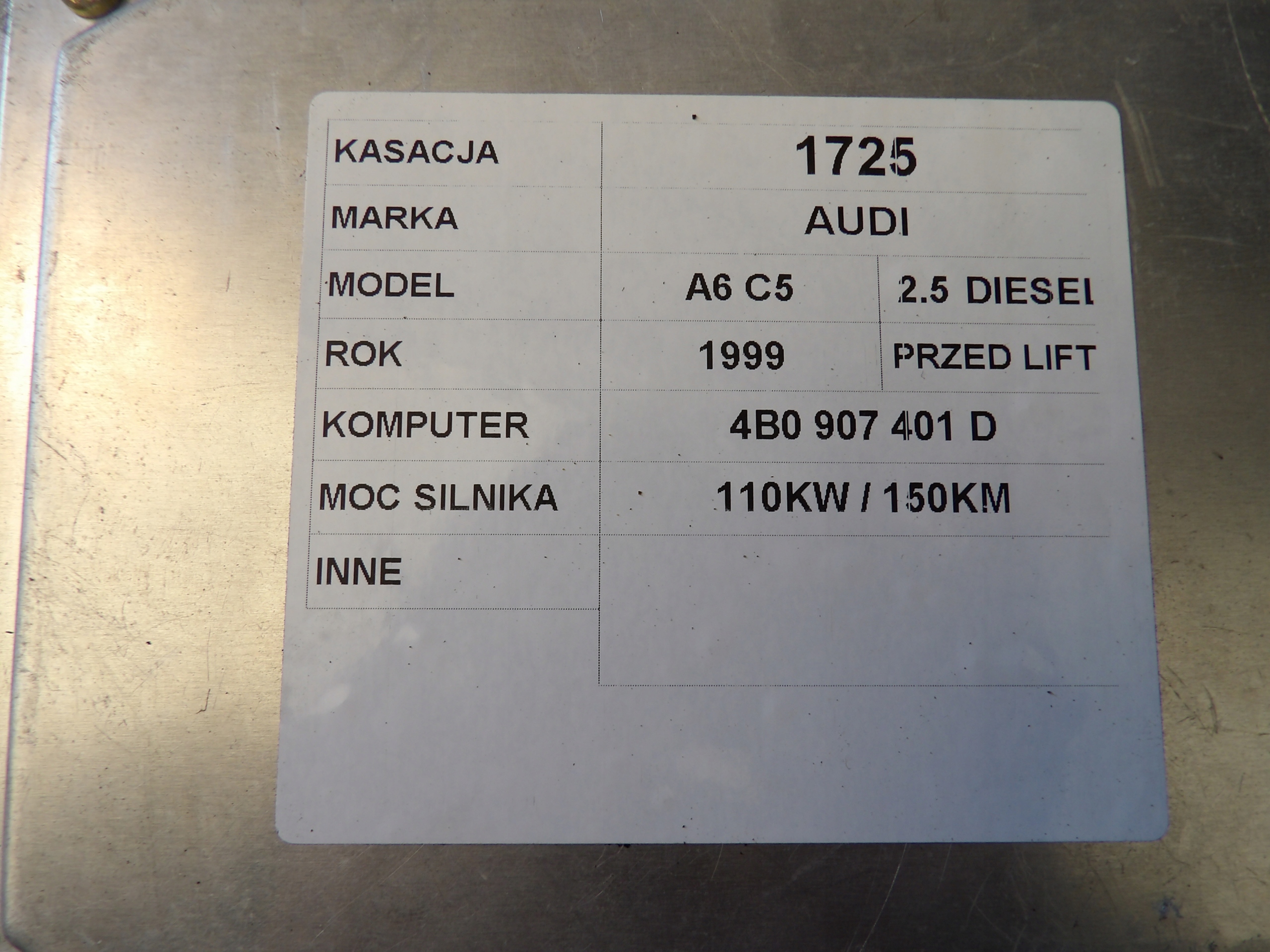 Audi A6 C5 Computer, Bedienteil 4B0907401D 0281001837