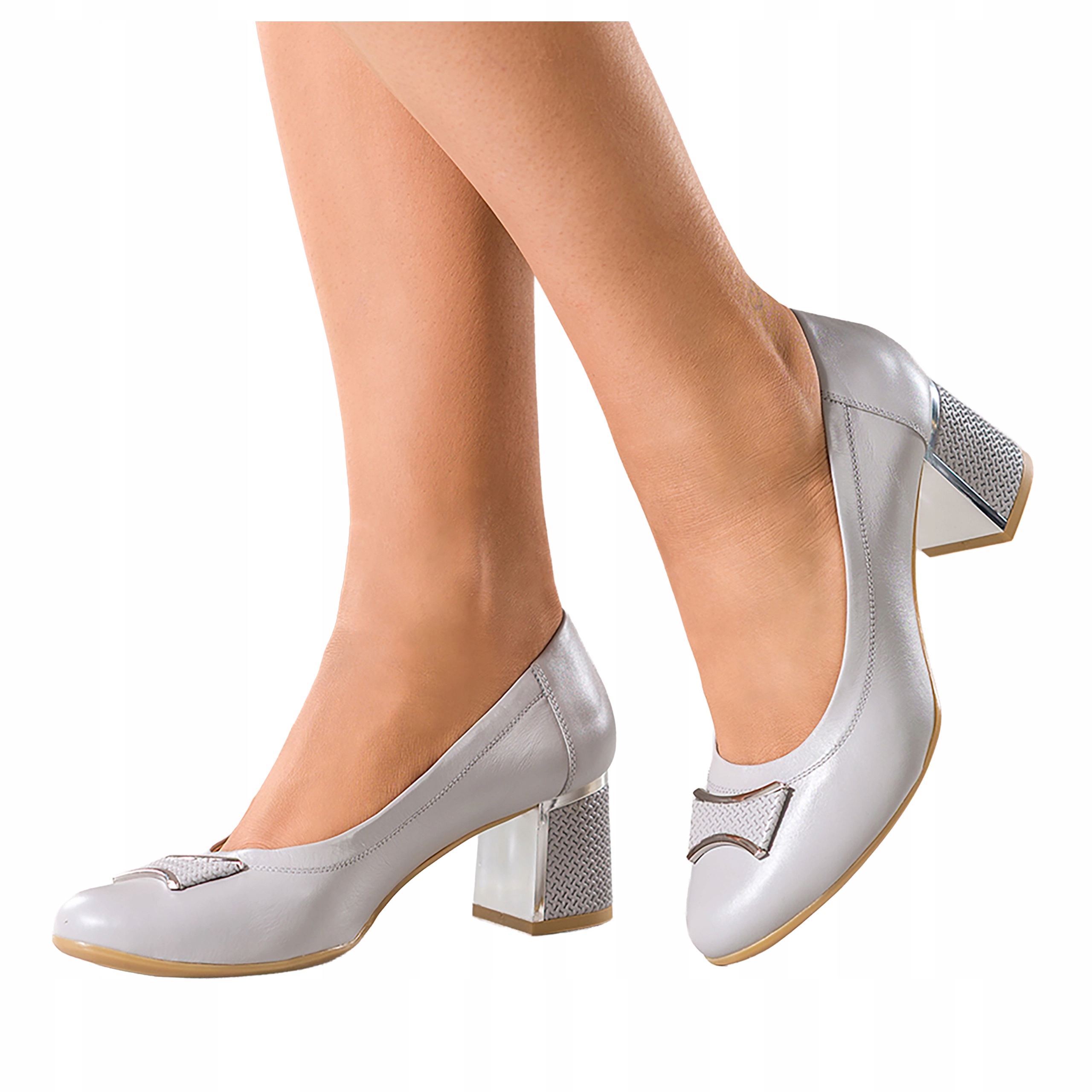 Šedé Dámské Kožené Nízké Ozdobné Kostky S Ozdobou Módní velikost 36