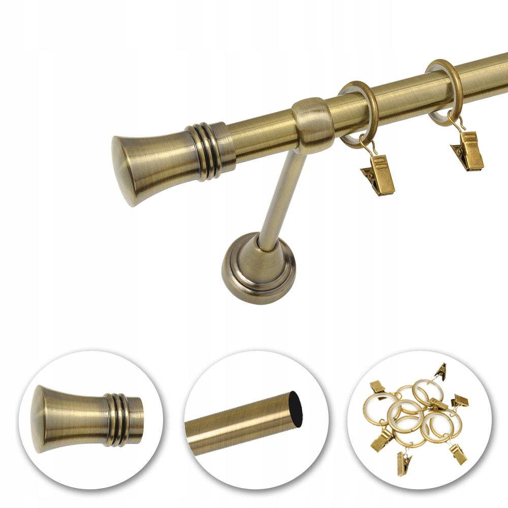 

Karnisz pojedynczy metalowy solidny do domu Solid