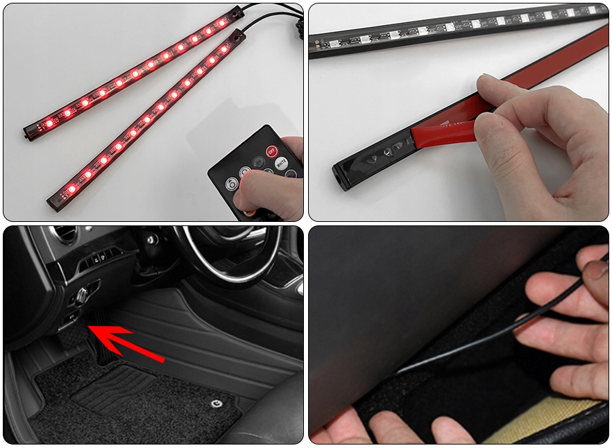 OŚWIETLENIE WNĘTRZA 12 LED USB PODŚWIETLANIE RGB KOLORY STEROWANIE Typ samochodu 4x4/SUV