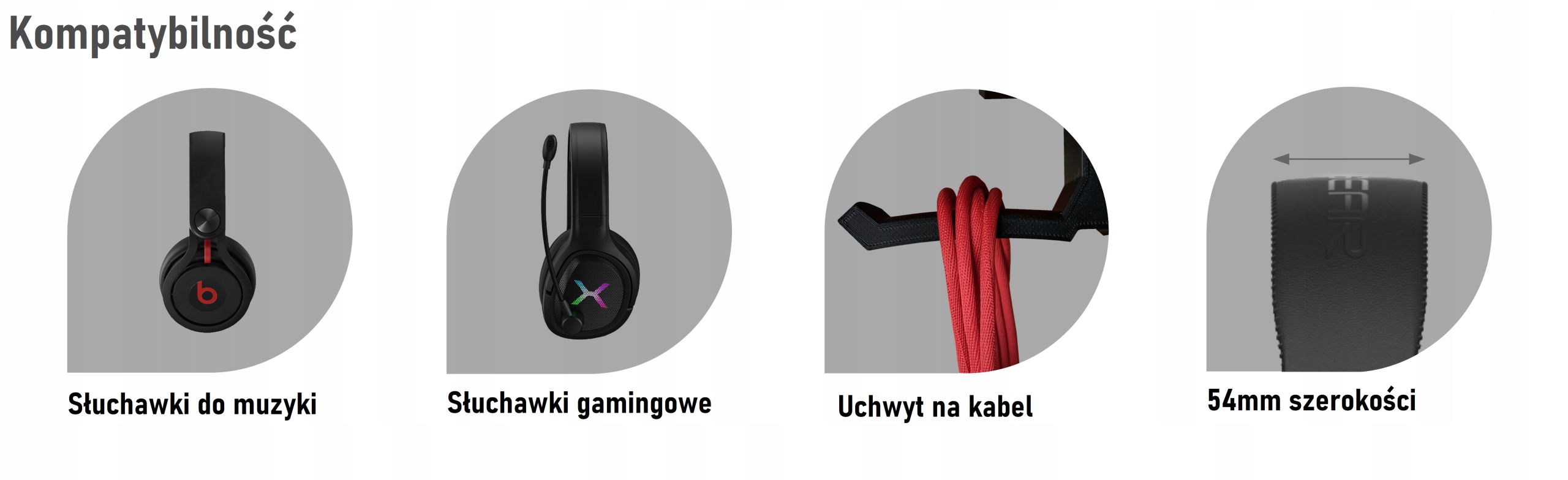 WIESZAK UCHWYT PODWÓJNY NA SŁUCHAWKI PRZYKELAJNY Kod producenta HP02