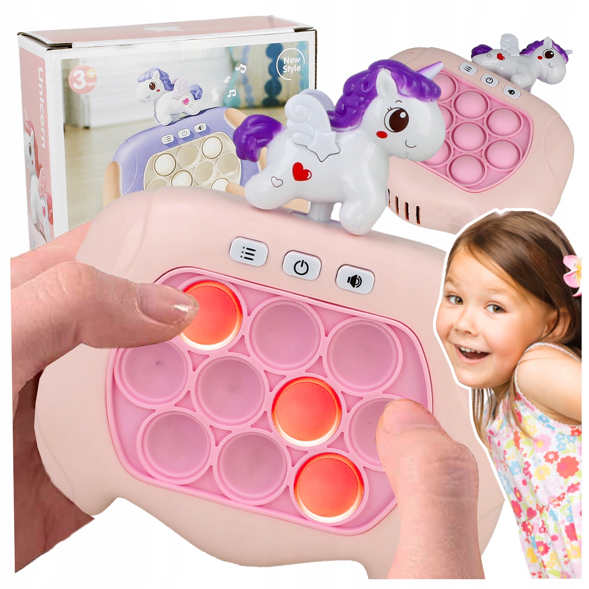 GRA POP IT KONSOLA ELEKTRYCZNA ANTYSTRESOWA GIERKA ZRĘCZNOŚCIOWA POPIT LED Stan opakowania oryginalne