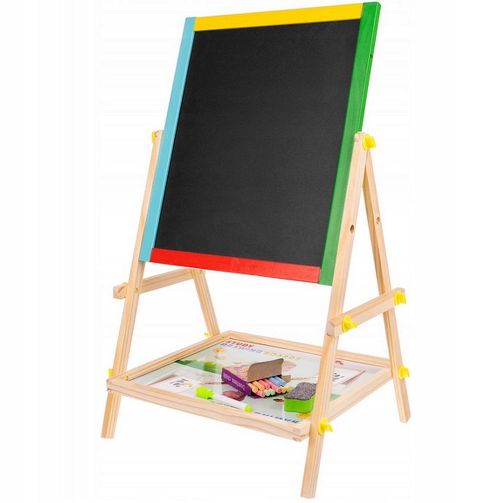 TABLICA EDUKACYJNA DLA DZIECI DUŻA MAGNETYCZNA KREDOWA DWUSTRONNA AKCESORIA Szerokość produktu 40 cm