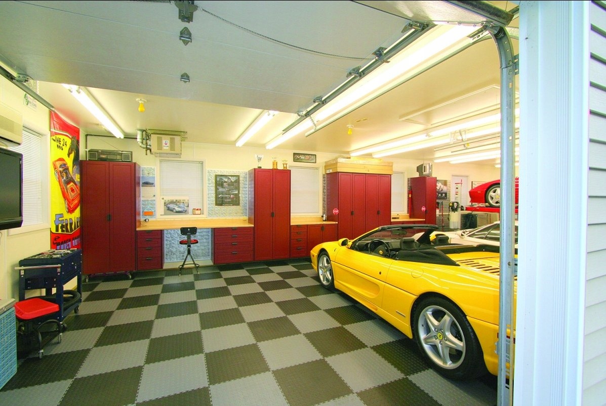 Płytki do Garażu R-TILE Jasnoszary Wzór Skóra PCV Model Textured