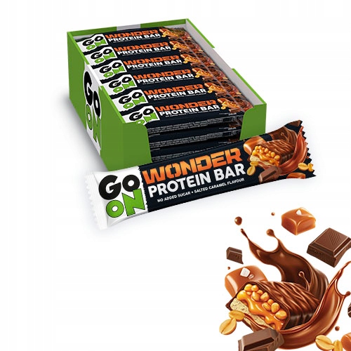 Go On Wonder Baton Proteinowy Salted Peanut Caramel 45g zestaw 24 sztuki