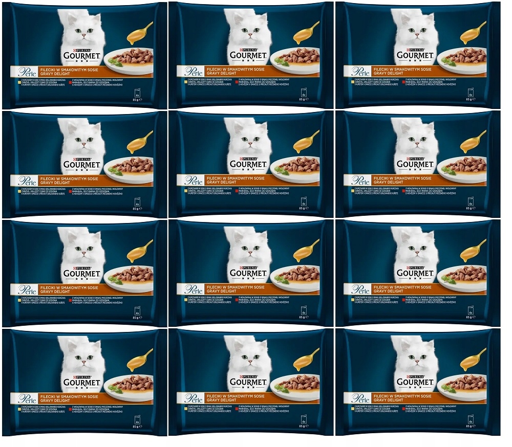 Levně Purina Gourmet Perle krmivo pro kočky filetky v chutné omáčce 48x85 g