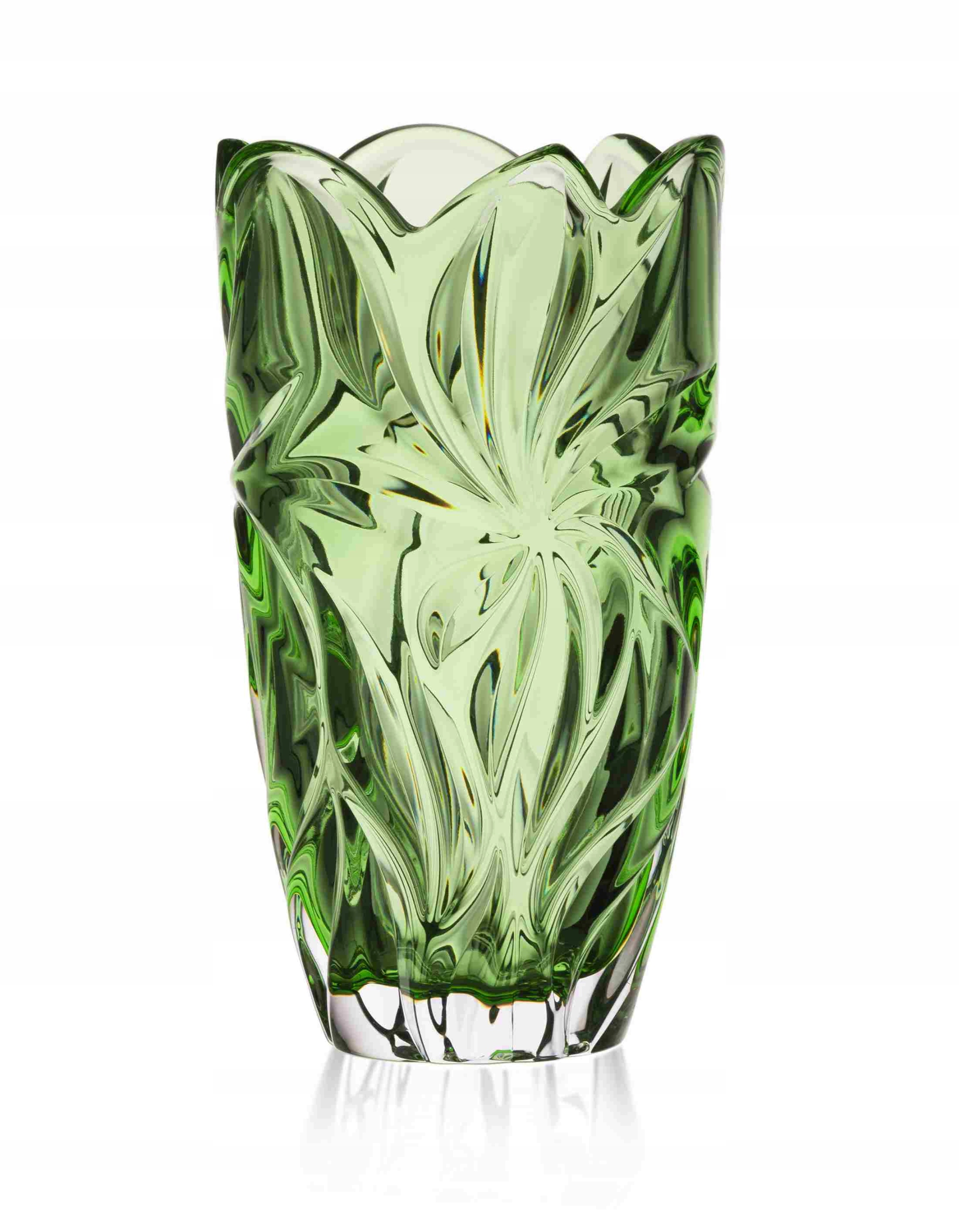 Aurum Flora Krištáľová váza 28 cm Green