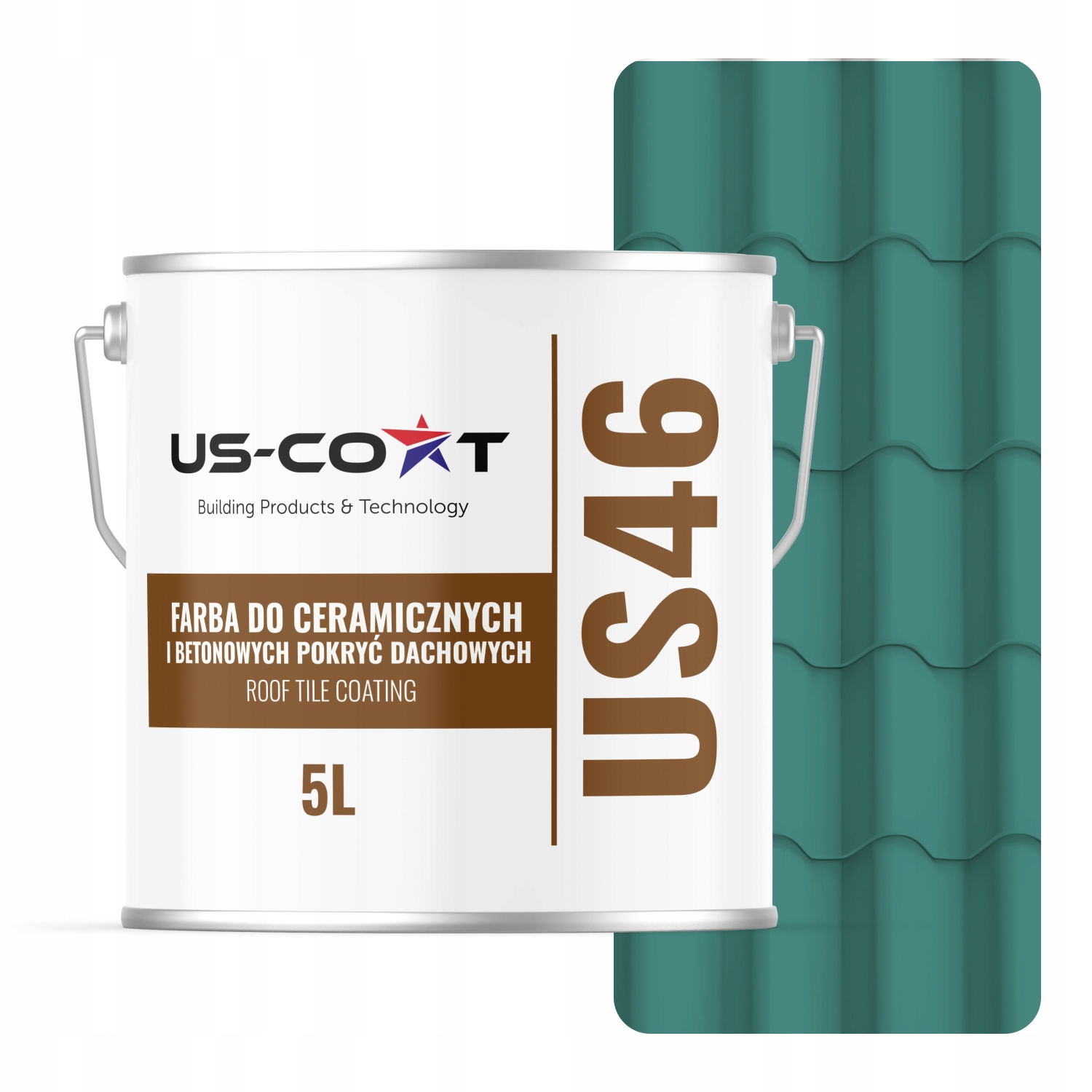 Povrchová Farba Na Keramickú Strechu 5 L Tyrkysová, Mätová, Matná 6033