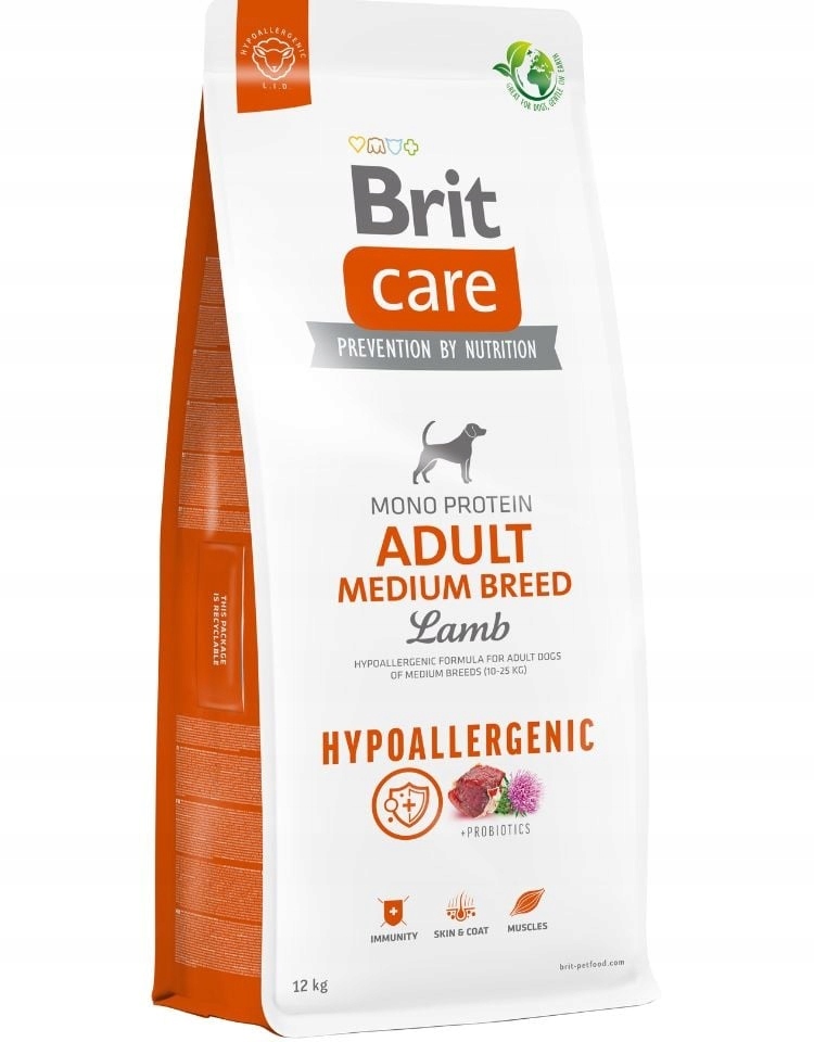 Levně Brit Care Hypoallergenic Adult Medium Breed s jehněčím masem 12 kg