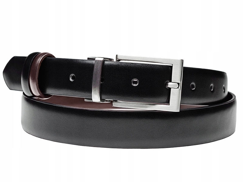 

2w1 Skórzany Pasek Męski Spodni Brąz Czarny p1 110