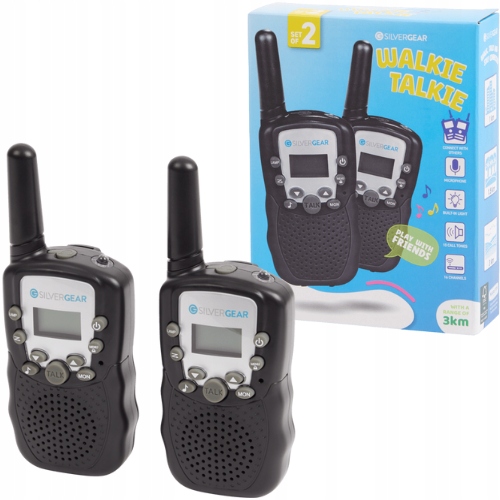 Krótkofalówki Dla Dzieci Walkie Talkie Ekran LCD Zasięg 3KM Na Baterie Aaa