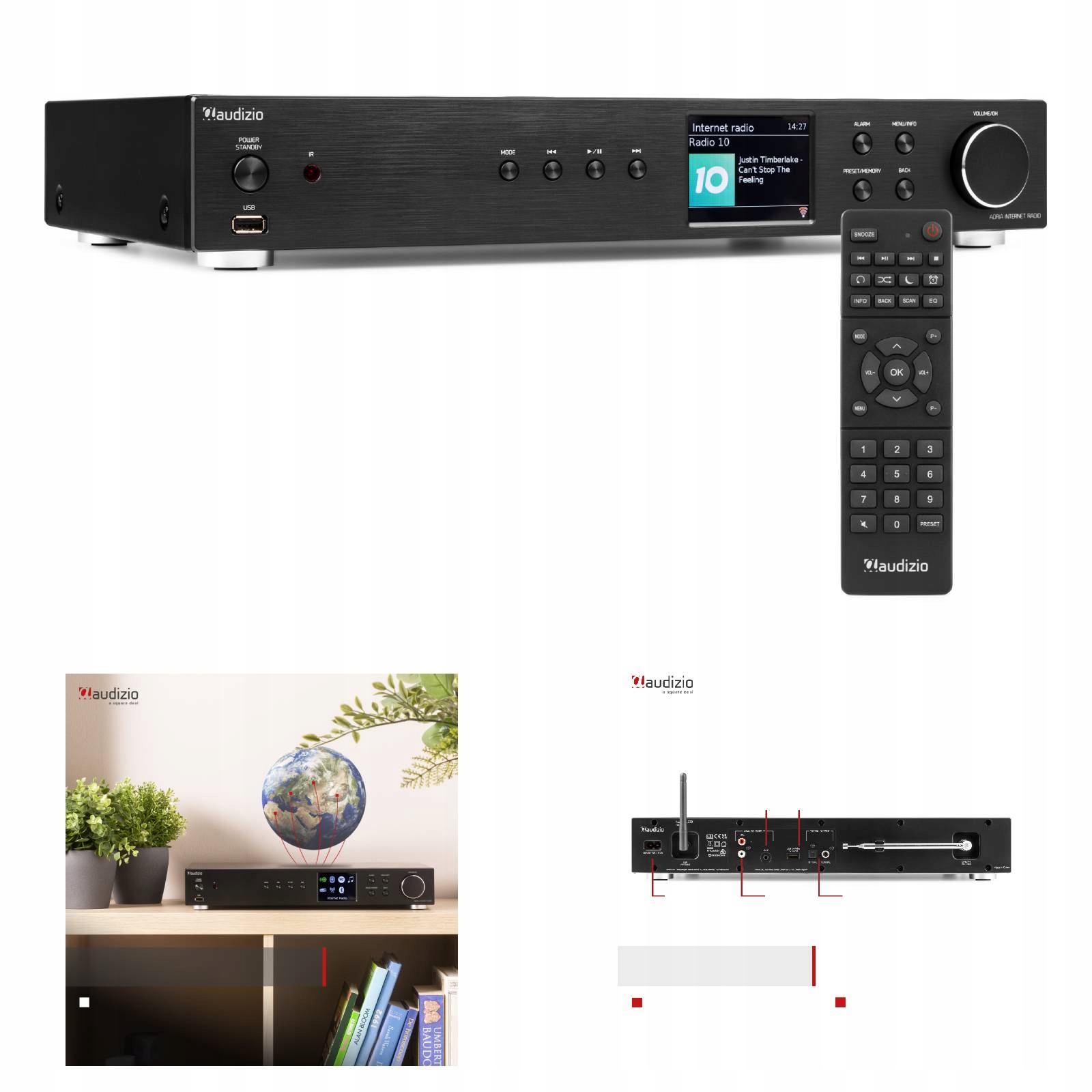 Tuner radiowy WiFi Dab+ Fm Bt Usb optyczne/ pilot