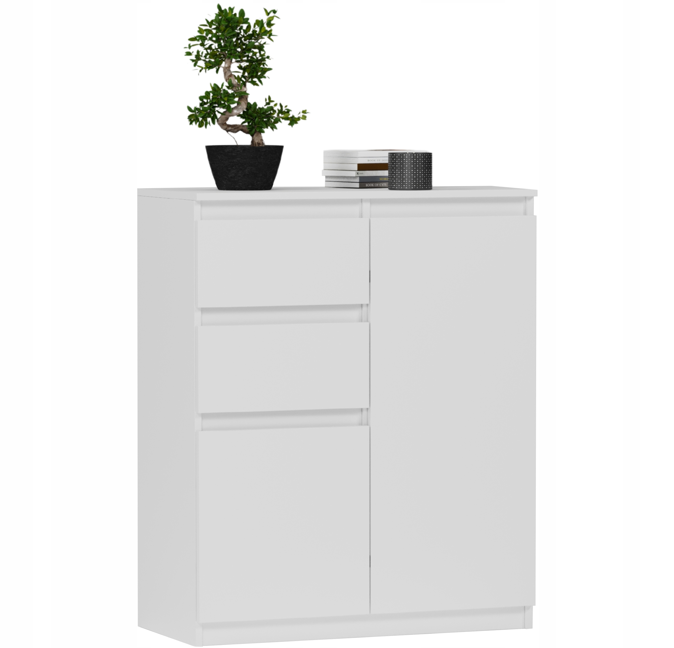 KOMODA 98CM SZAFKA 2 SZUFLADY BIAŁA S2