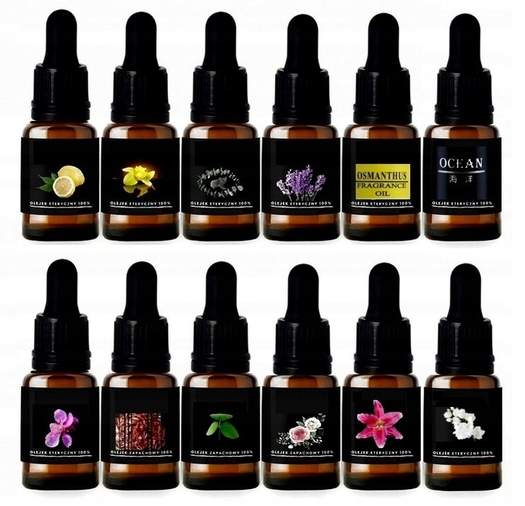12x OLEJEK ZESTAW OLEJKÓW ETERYCZNYCH I ZAPACHOWYCH 100% DO SAUNY KĄPIELI