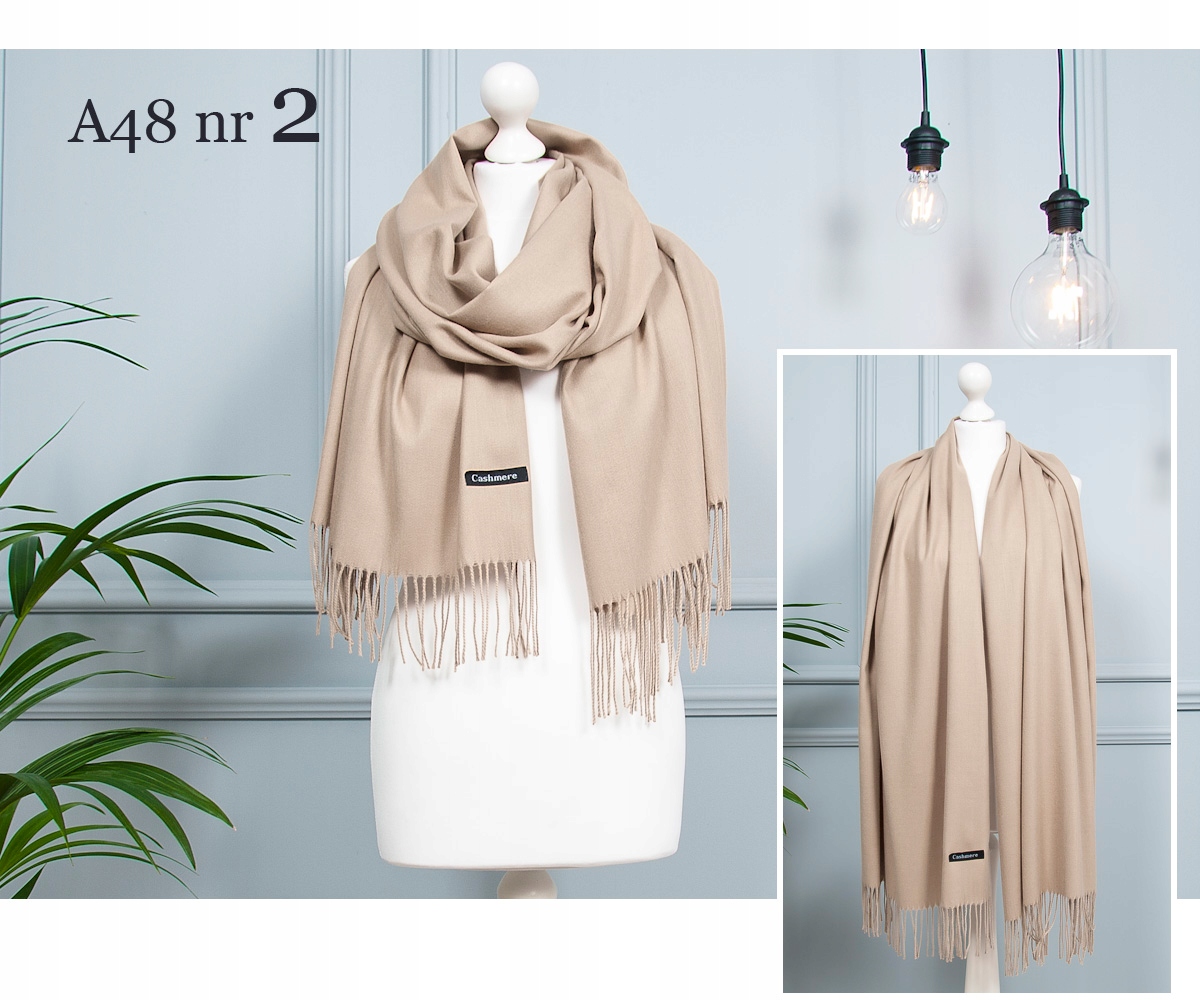 KASZMIROWY SZAL DUŻY SZALIK gładki MODNE KOLORY Rodzaj szal