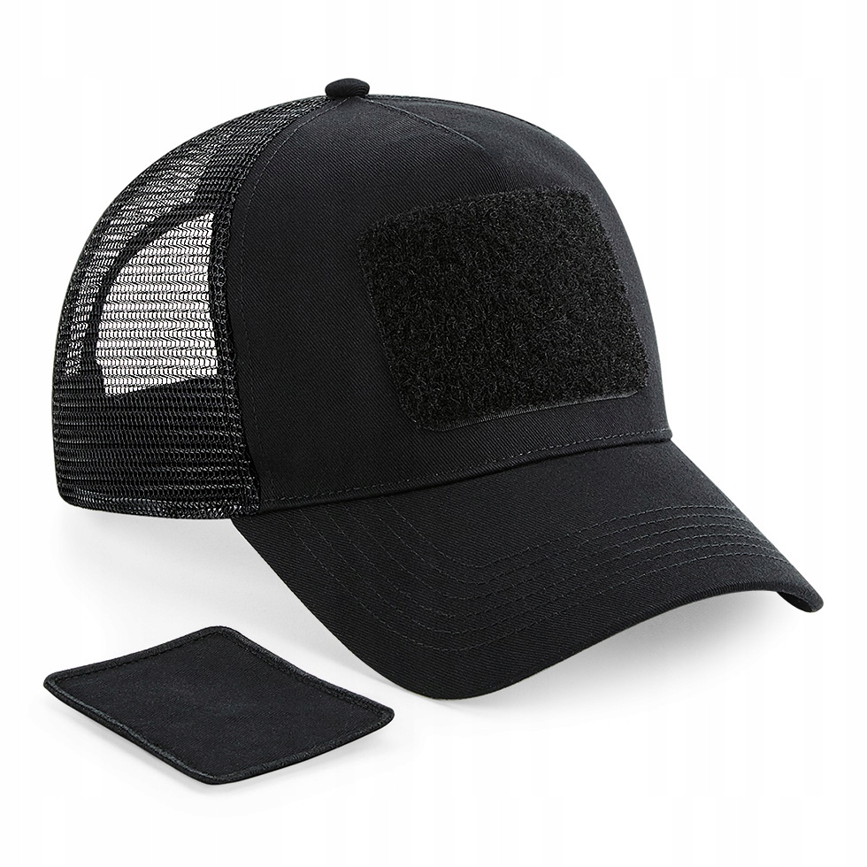 

Czarna Czapka Trucker Naszywka Rip-stop Taktyczna