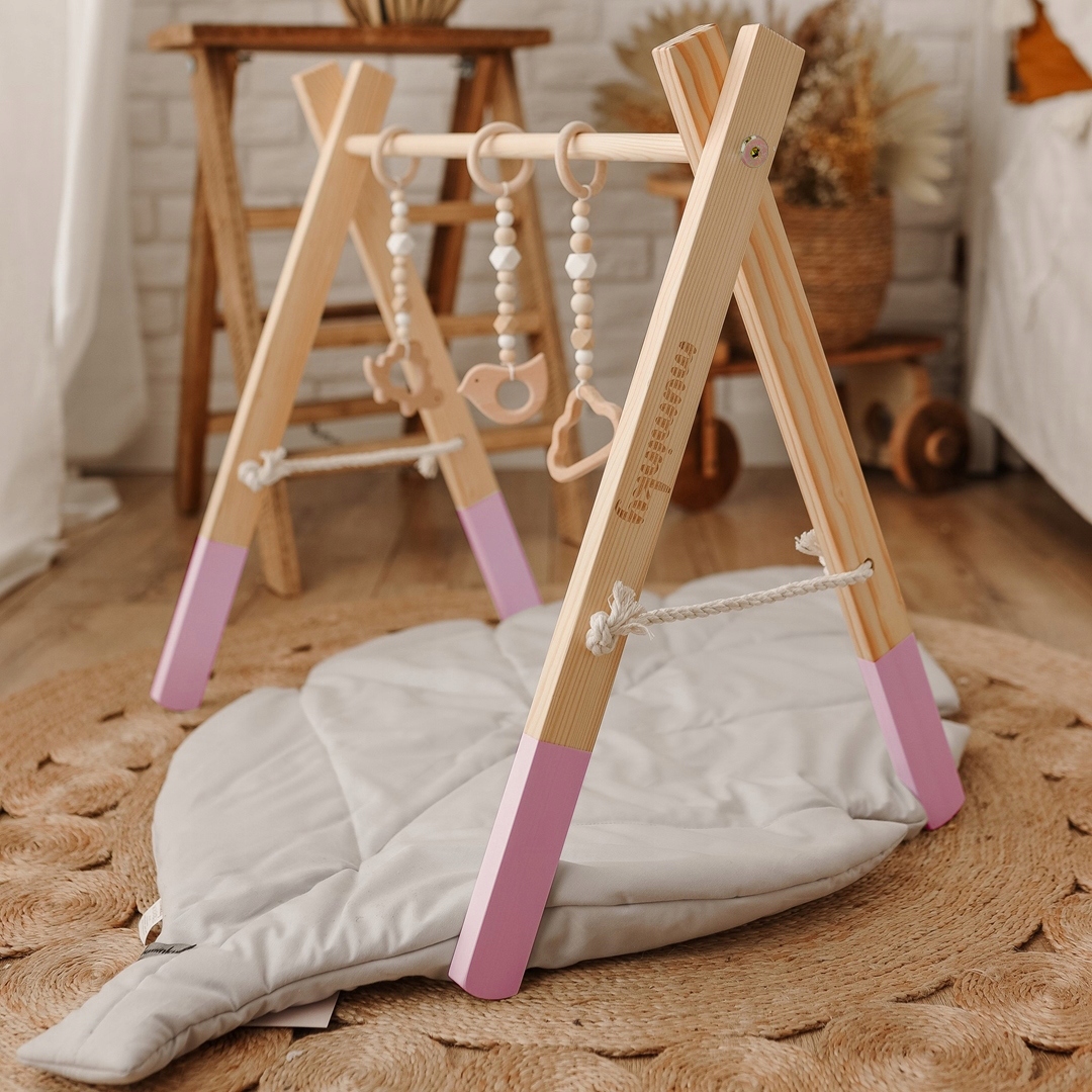 

Baby Gym Stojak Edukacyjny Gimnastyczny Różowy