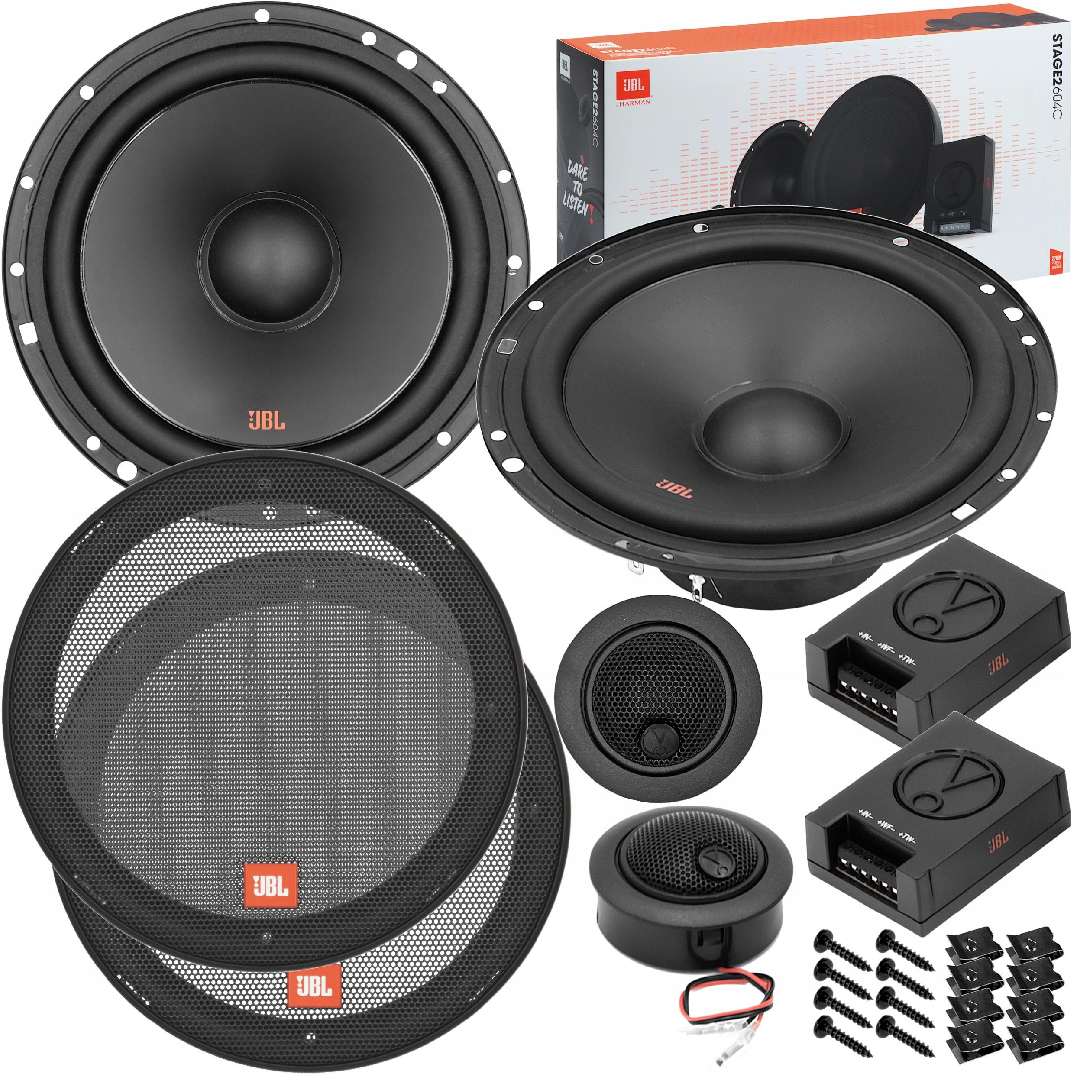 GŁOŚNIKI SAMOCHODOWE JBL STAGE2 604C SYSTEM 165MM 270W BASOWE+ WYSOKOTONOWE