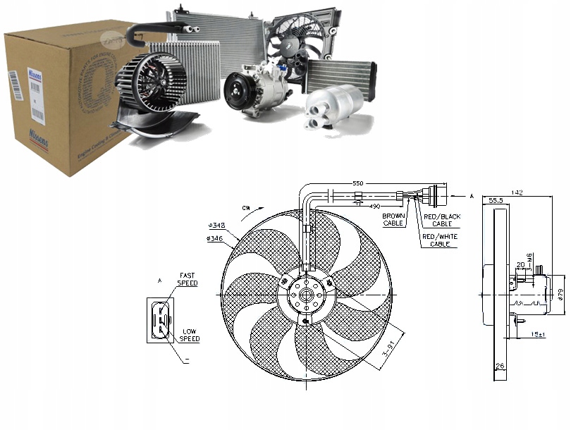 Ventilátor Chladiče Nissens 1J0959455F 6X0959455A