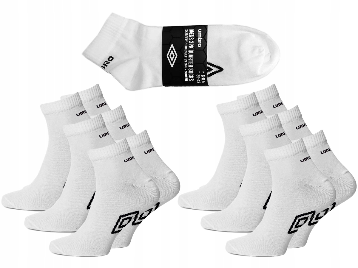 

Skarpety Zakostki Umbro Białe 2x3-pak 39-42