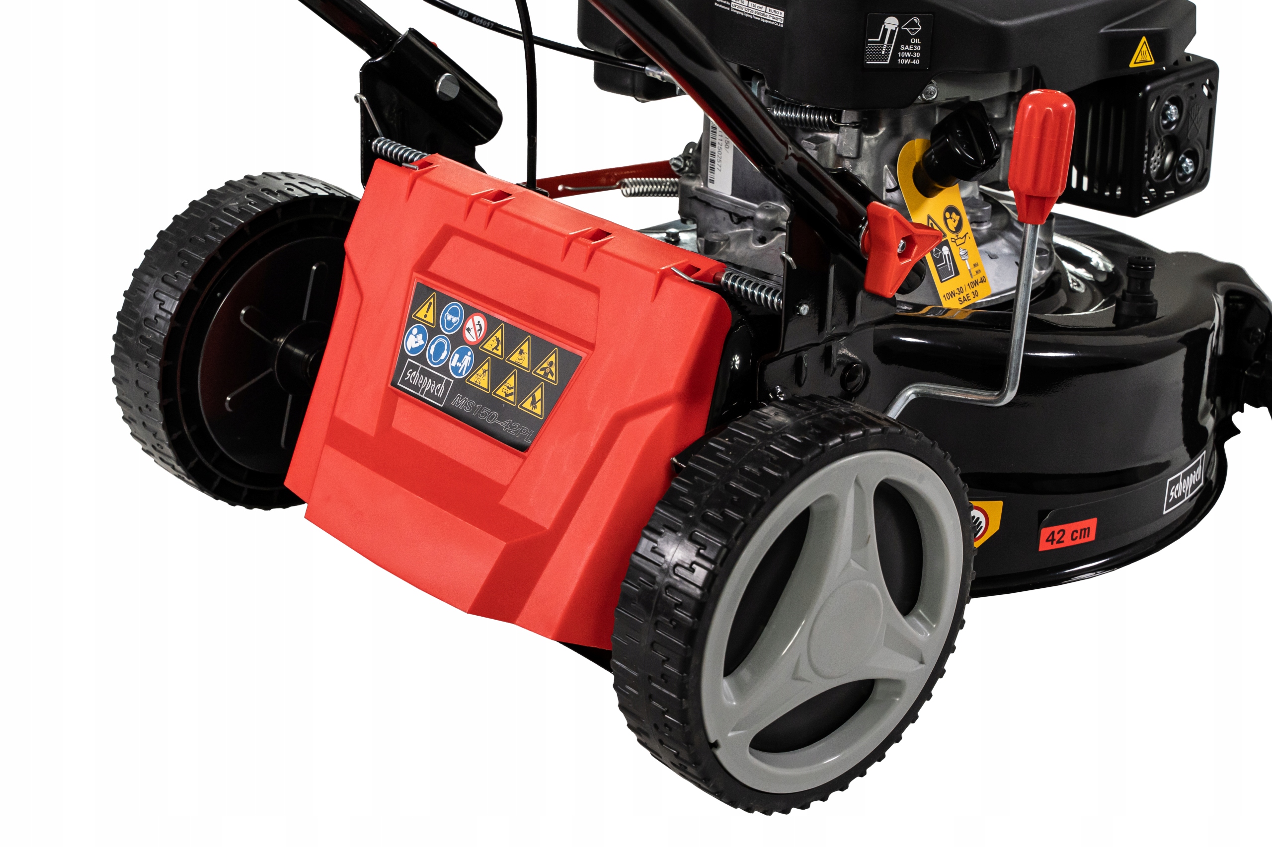Mocna Kosiarka Spalinowa z Napędem 42 cm 150 cm OLEJ Kosiarkowy + 2 Noże Marka Scheppach