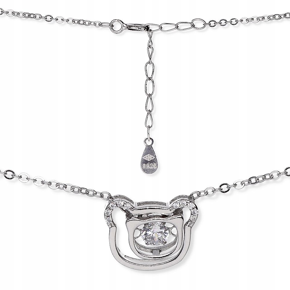 

Naszyjnik srebrny Ag 925 z tańczącą cyrkonią 006N