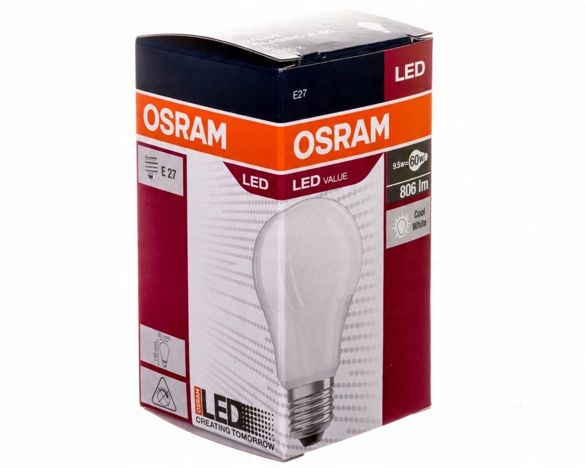 

Żarówka Led E27 9W Value CL A60 806lm 6500K