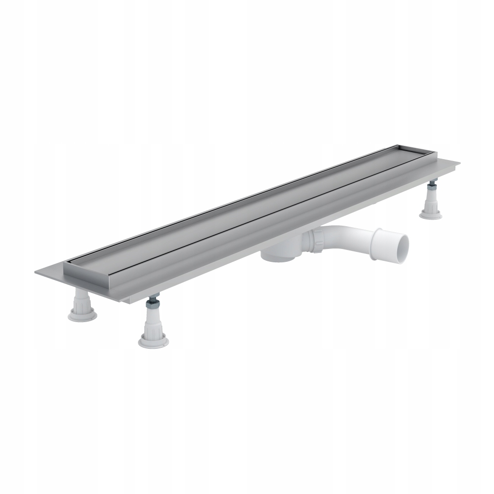 Lineární Odtok 90x8 cm Regular Line s maskovací deskou, stříbrná barva