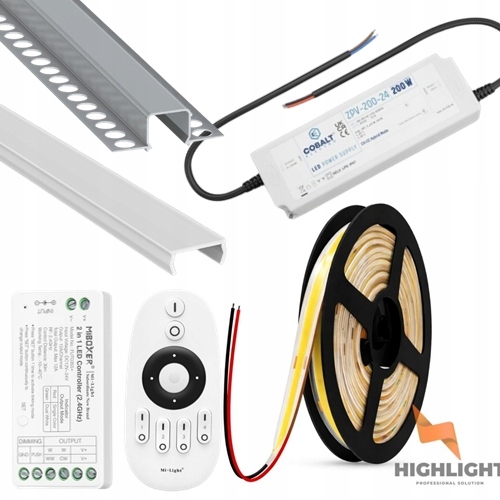 Sada Led pásikov Fasáda Cob 8W 24V IP65 stmievač profil 80 m