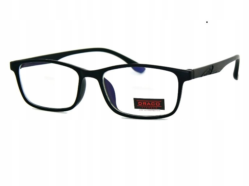

Okulary Zerówki Nerdy czarne Antyrefleksem Etui