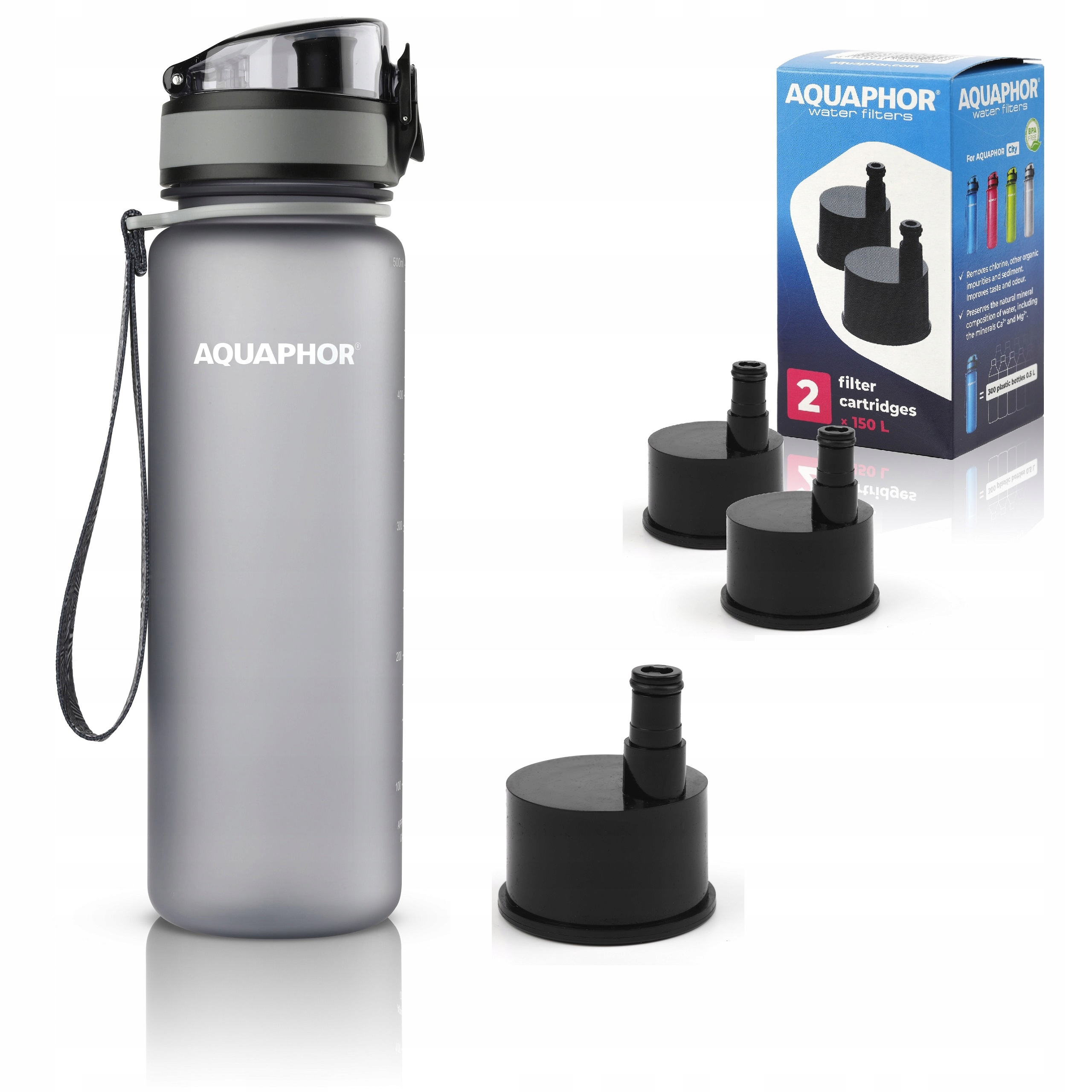 

Butelka filtrująca Aquaphor City 0,5L 3 wkłady