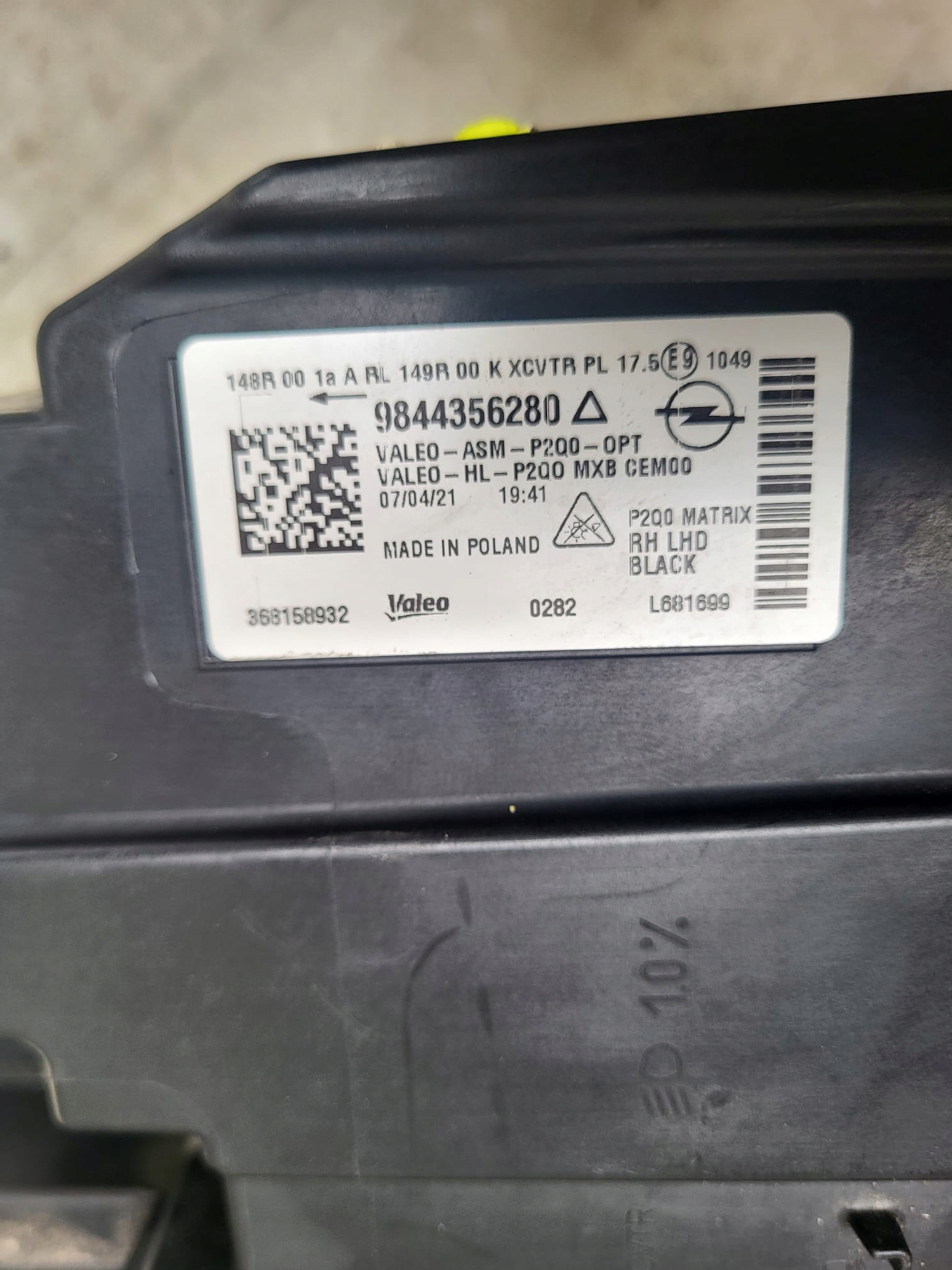 OPEL MOKKA B II 20- light right front front FULL LED 9844356280
