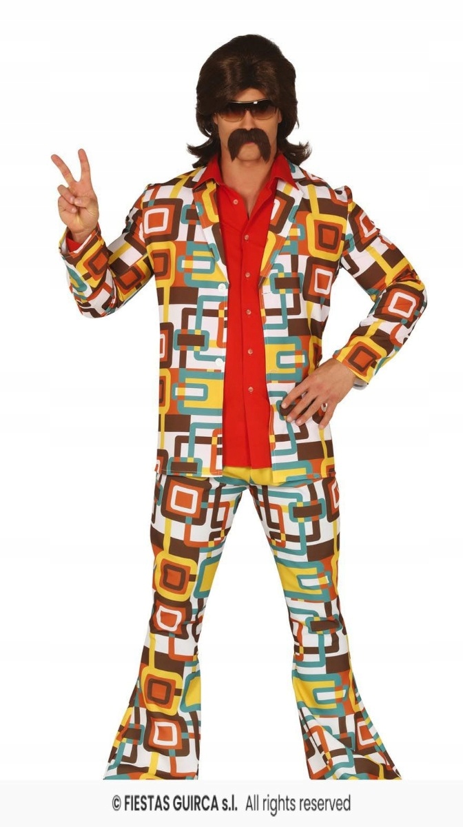 Kostým Oblek Disco Retro Mřížka Kostým Horečka sobotní noci 80 let