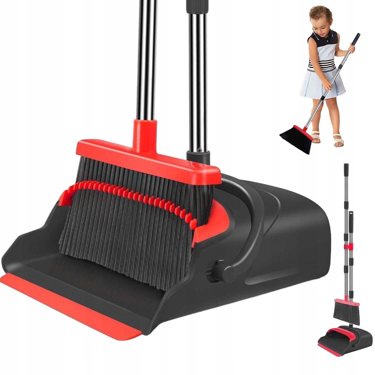 Levně sada na úklid lopatka smetáček s nádobou na prach, skládací