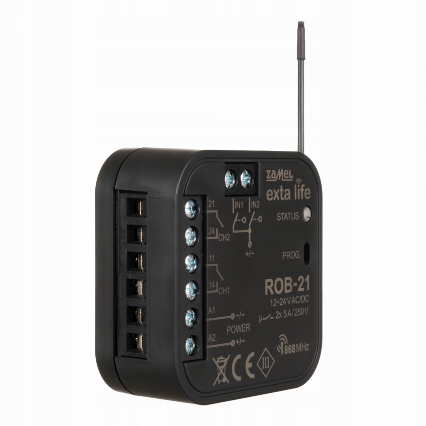 Radiowy odbiornik bramowy 2-kan. ROB-21 Exta Life Marka Zamel