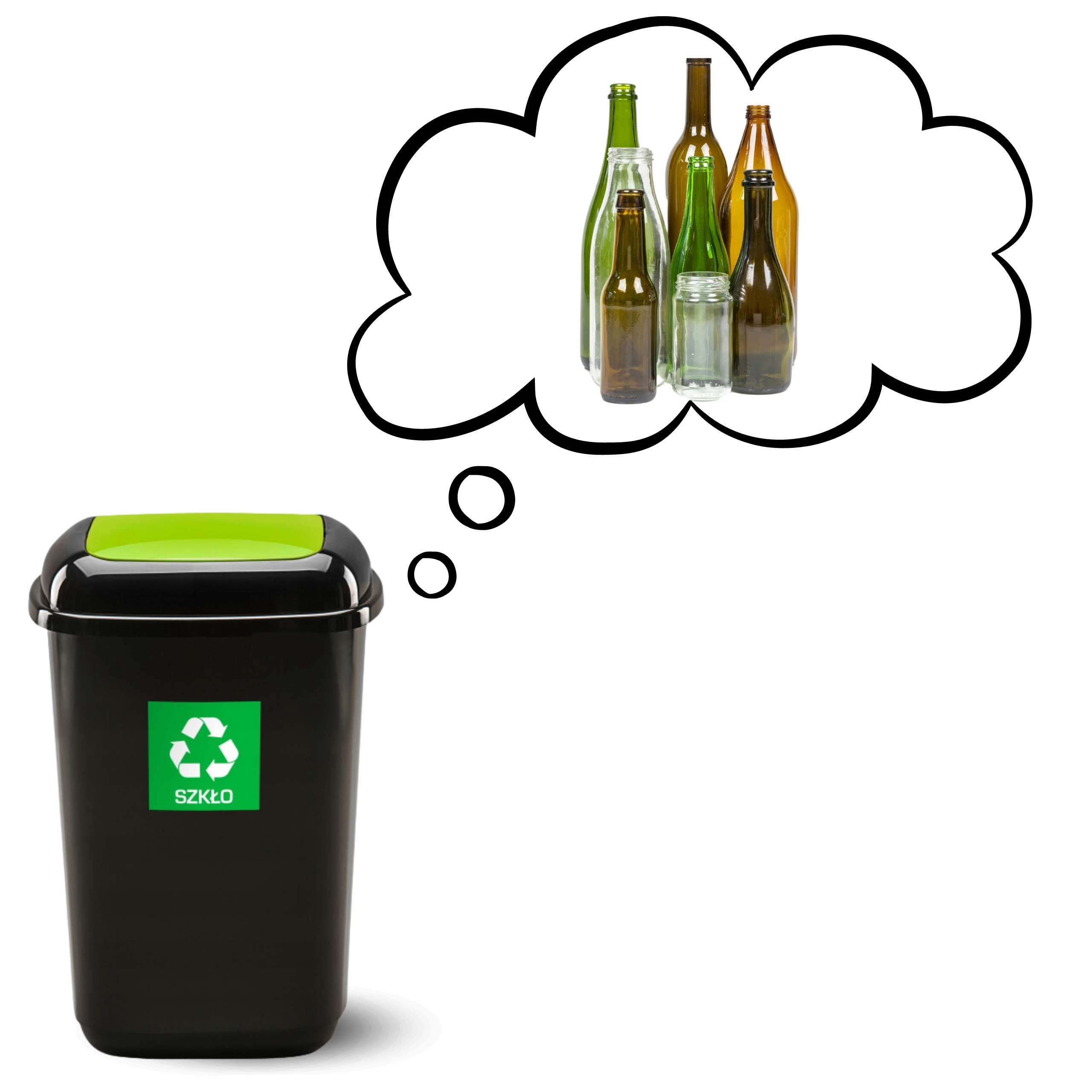 Kosz na śmieci do segregacji 12L - Zielony Marka Plafor