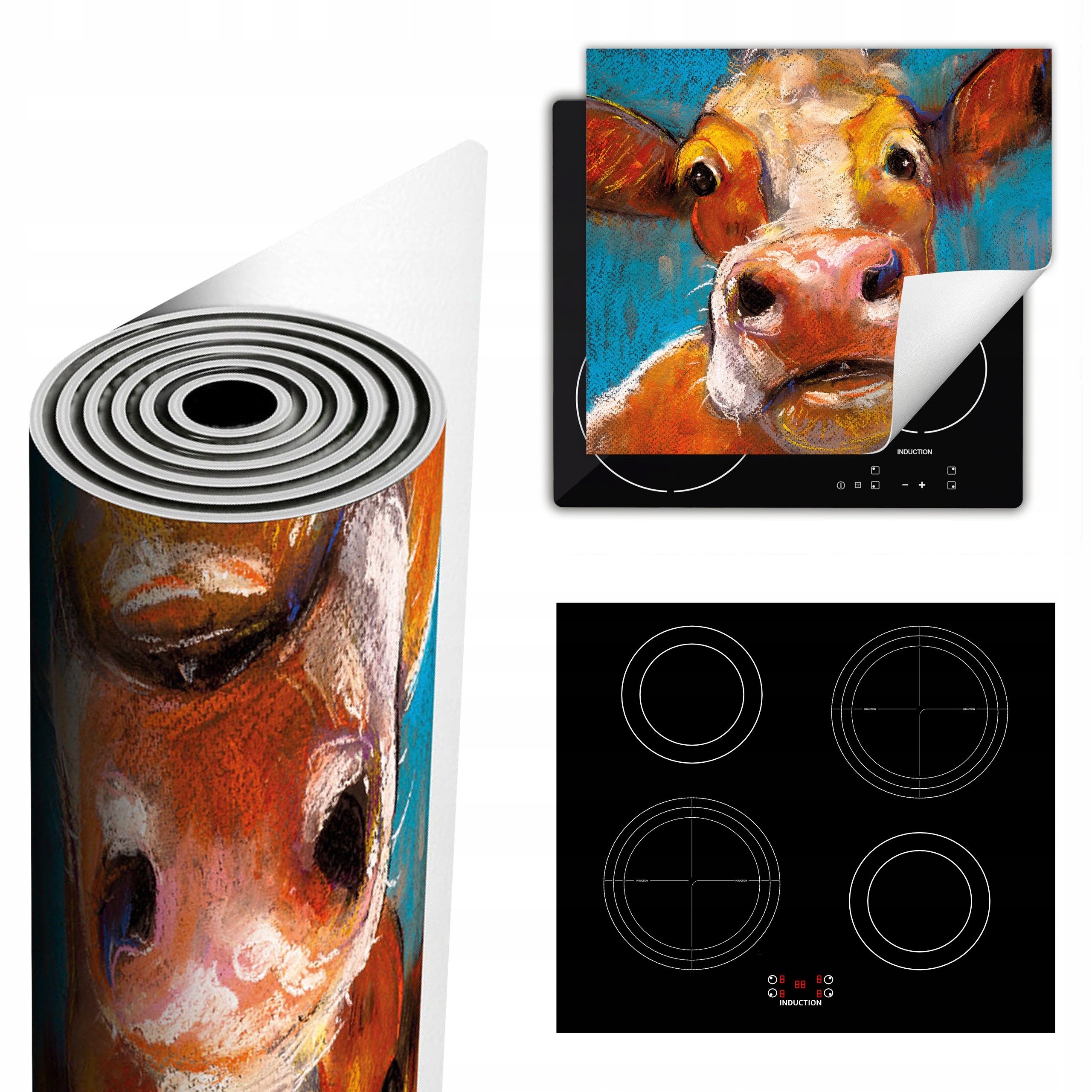 Ochranná Podložka Na Sporák Má Více Místa 60x52 barevná kráva