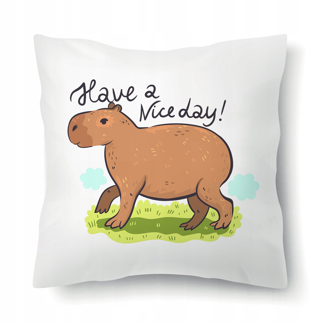 

Poduszka Biała 40x40cm z Kapibarą