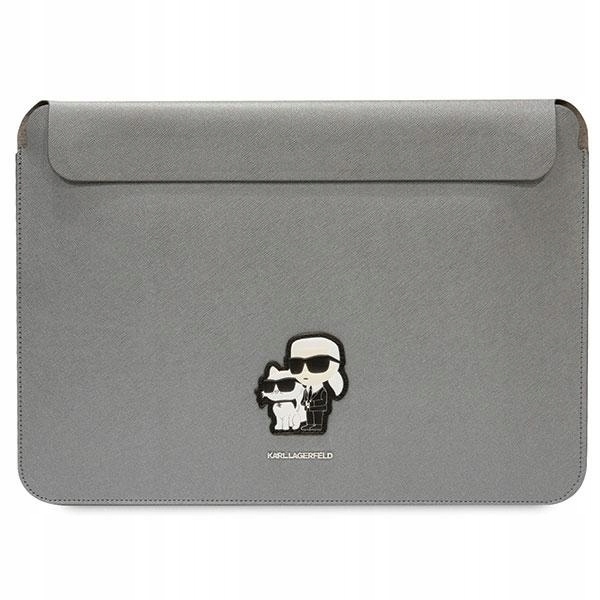 Karl Lagerfeld Sleeve KLCS14SAKCPMG 14" strieborný/silver Saffiano Karl&Choupe
