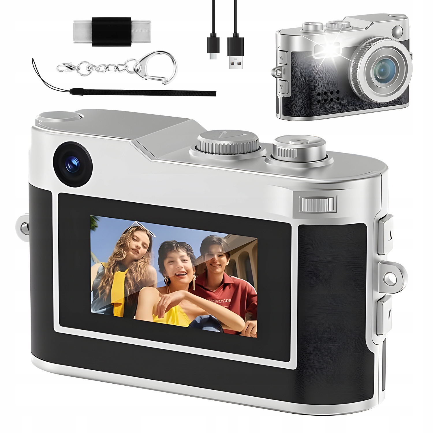 Kamera Cyfrowa Mini 1080P 2MP Led Ekran Kolorowy Nagrywanie Audio Otg Usb