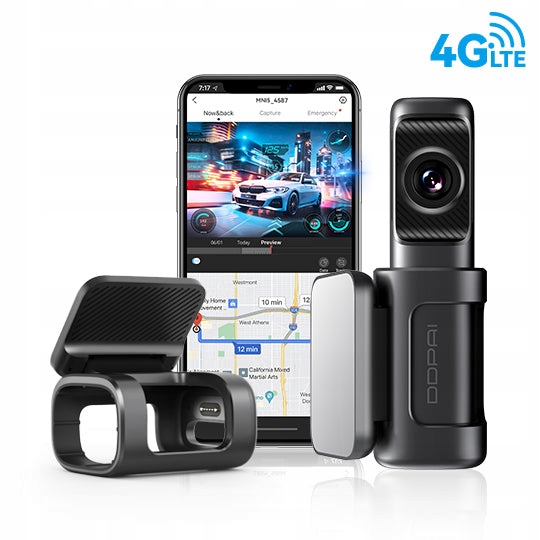 Ddpai Mini 5 4G Automobilový rekordér 4K 2160p, Gps, WiFi