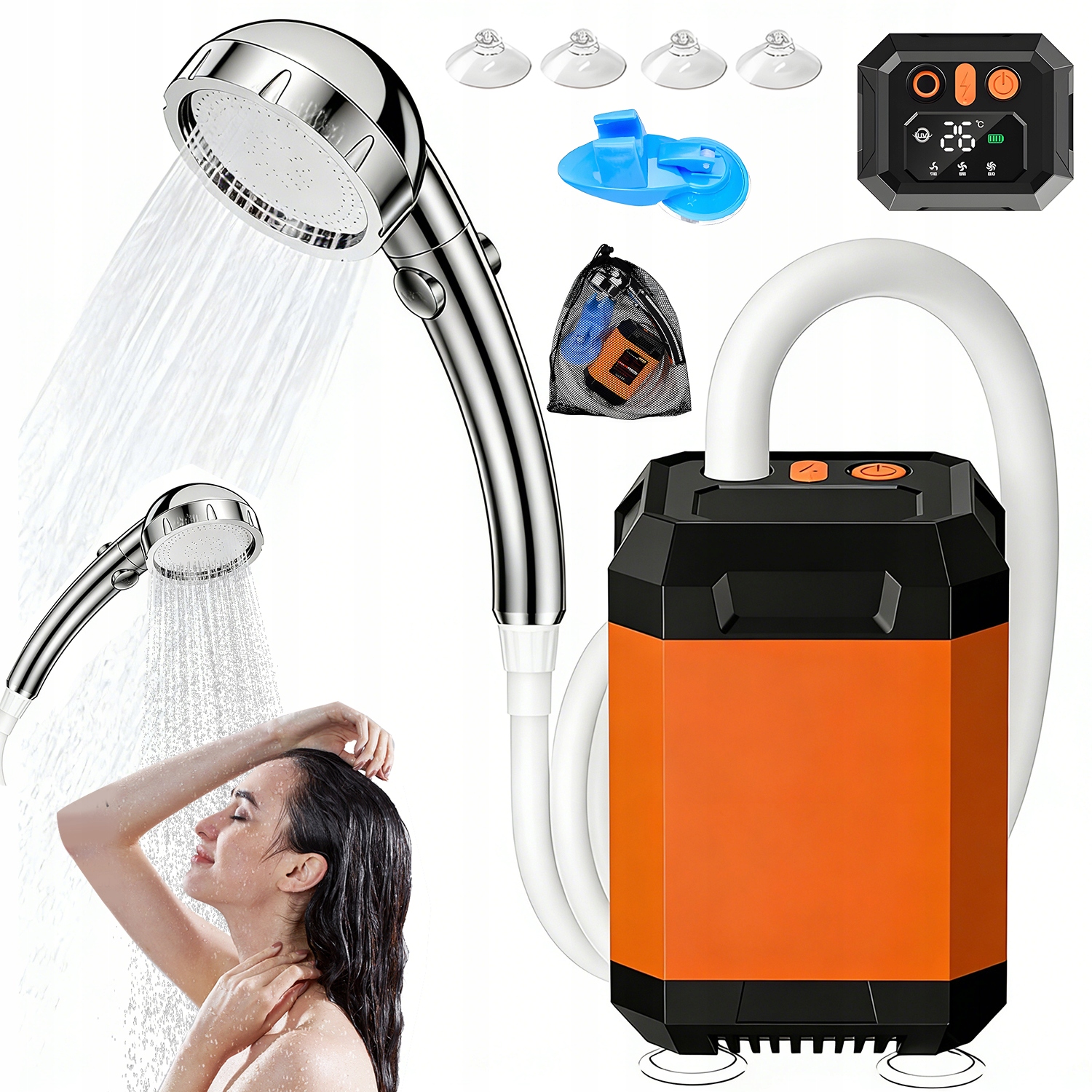 Prysznic Kempingowy Przenośny Nastawny Regulowana Dysza Wielofunkcyjny