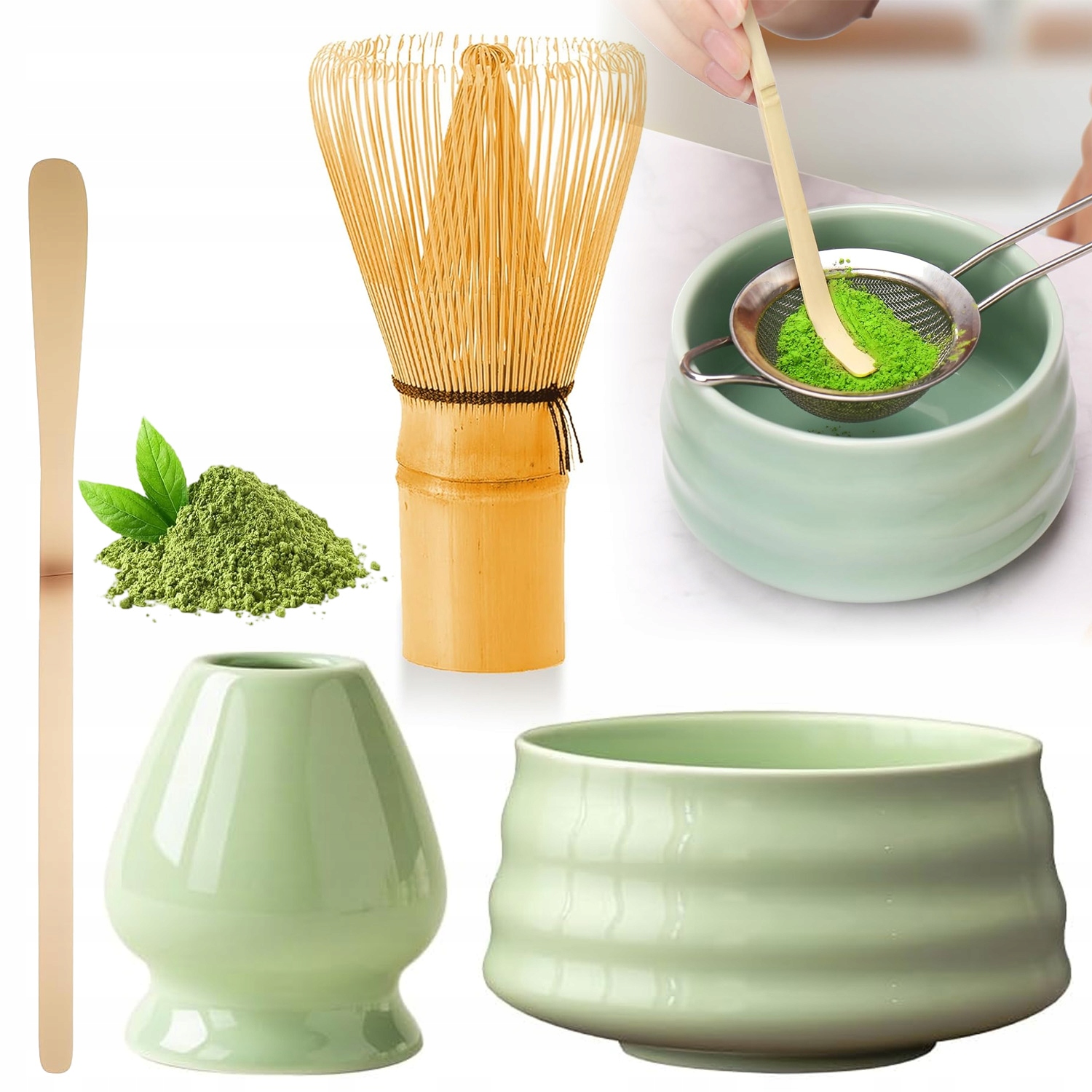 Japonská sada na přípravu čaje Matcha pro milovníky čaje, 4 Ks