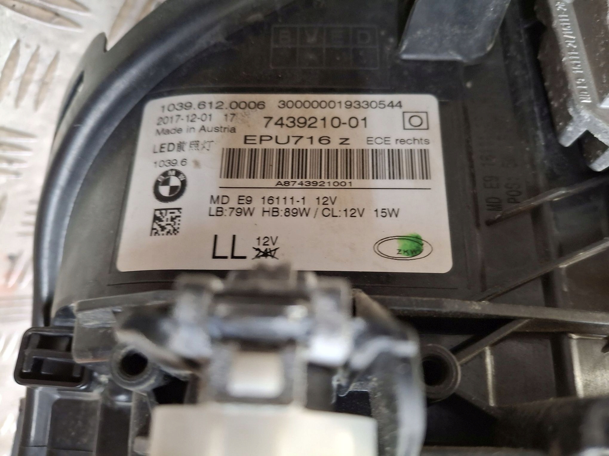 light right front FULL LED ADAPTIVE BMW 5 G30 G31 2017R-> complete
