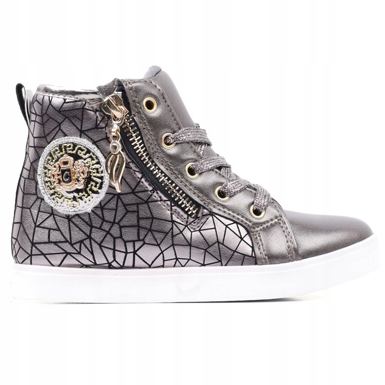 SZARE BOTKI DZIEWCZĘCE SNEAKERSY BUTY SPORTOWE DZIECIĘCE PŁASKIE SUWAKI Stan opakowania oryginalne