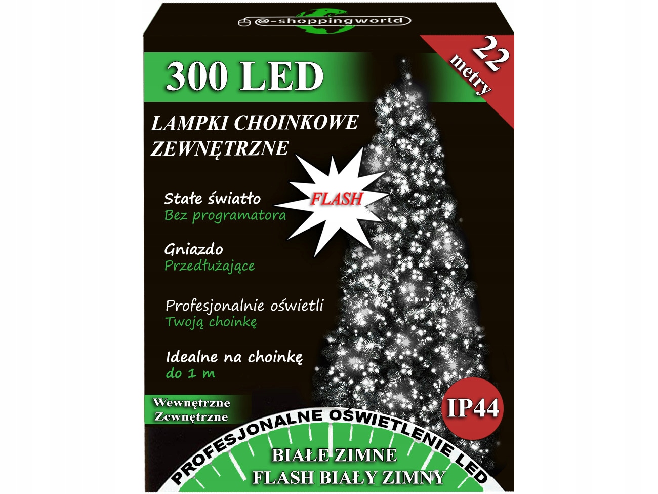 

Lampki Choinkowe Zewnętrzne Flash Iskra 300 Led Z