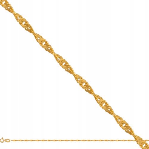 Zlatý řetízek 585, vazba Singapur pro dívku, dárek k přijímání r50